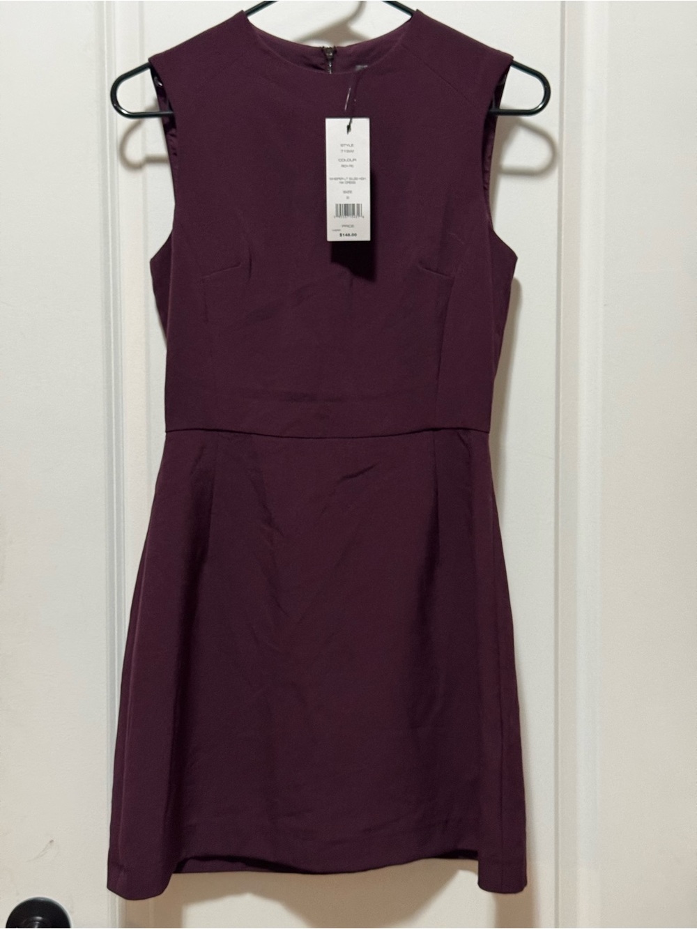 French Connection Plum Sleeveless Fit-and-Flare Mini size 2 pit 17, W 14” L 33”